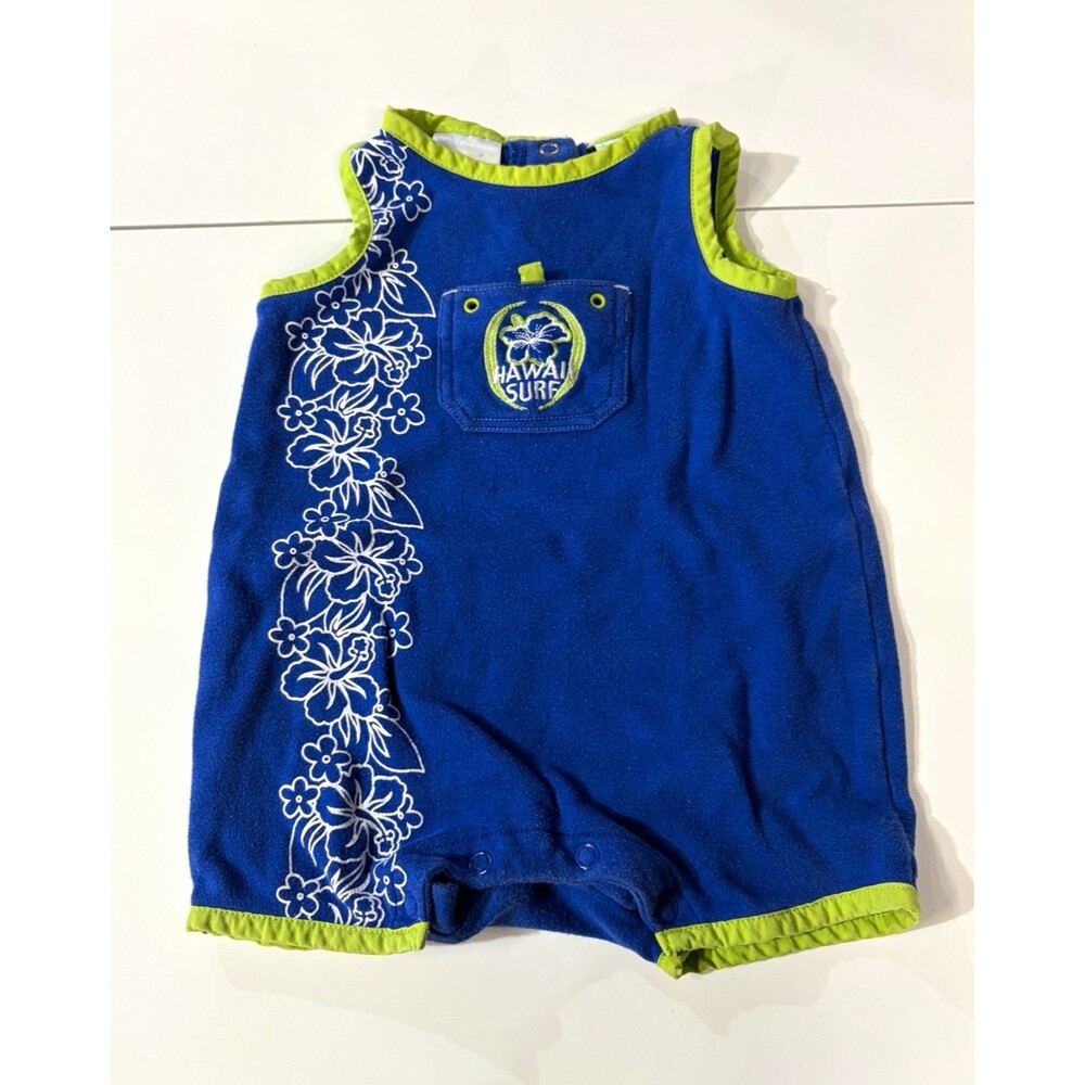 Hawaii Surf Floral Hawaiian Sleeveless Cotton One-Piece Romper 6-9 Months